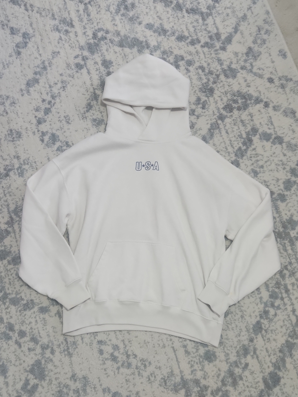 White USA Graphic Hoodie Sweater
